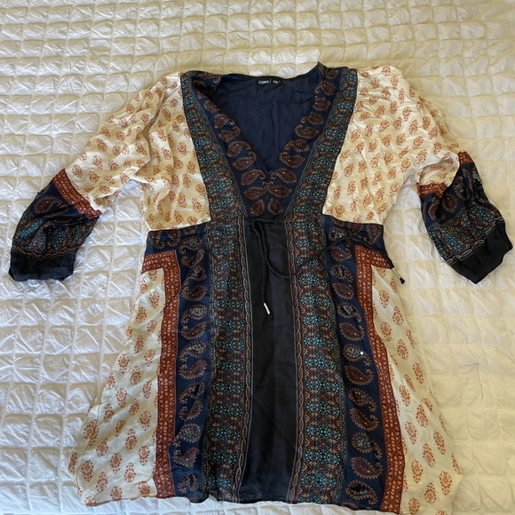 Bohemian Paisley Tunic Dress - Picture 1 of 8
